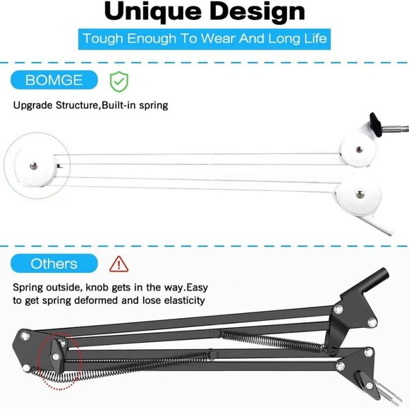 Microphone Boom Arm Mic Stand Adjustable Clip Studio Scissor Arm Mount - Picture 3 of 6
